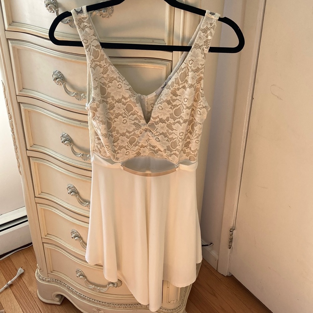 White lace top dress